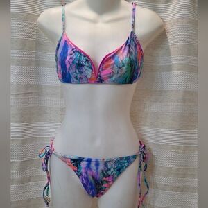 Luli Fama V-Spice String Bikini Set Women’s Small 2 Pc Swimwear